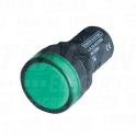 Sig. lampa sa LED diodom zelena24V AC/DC. d=22mm