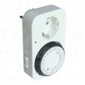 Uklopni sat sa utikacem dnevni elektromeh.230V. 16A. IP20