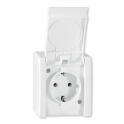 POWER Prikljucnica dvopolna bela IP44 PVC 16A 250V porcelan