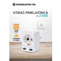 Utikac-uticnica + 2 USB punjac 5V/2A  250V/16A