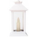 LED fenjer sa imitacijom svece 17cm bela