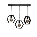 411041-3 BK Visilica drvena heksagon 3xE27 Crna