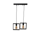 411021-2 BK Visilica drvena kvadrat 2xE27 Crna