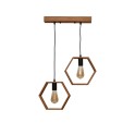 411041-2 OAK Visilica drvena heksagon 2xE27 Hrast