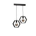 411041-2 BK Visilica drvena heksagon 2xE27 Crna