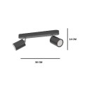SPOT LAMPA 2XGU10 RECISO 74007 CRNI ECO EGLO
