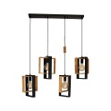 412074-4 BK-OAK Visilica drvena pravougaona 4XE27 nosac-met
