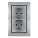 PRESTIGE uticnica dupla 16A srebrna