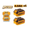 Ingco 20V COSLI240312E 2×4,0Ah Set baterija
