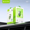 Bavin auto punjač 2.4A Dual 2xUSB-A + kabl type-A na type-C crna