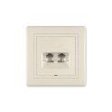 613.99 Prikljucnica telefonskaPRESTIGE 2xRJ12 64 krem