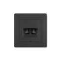 PRESTIGE Prikljucnica telefon.2xRJ12 6/4 Crna Soft
