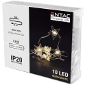 LED 10 Bozicni venac plast. Zvezda IP20 WW 1m 2xAA
