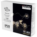LED 10 Bozicni venac Pahuljica IP20 WW 1m 2xAA
