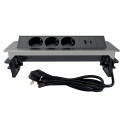 Pop Up uticnica sa 3 uticnice horizontalna USB A+C nikl