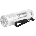 Dzepna lampa 1W 9LED Aluminium Srebrna 3xAAA 50lm