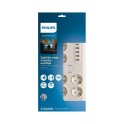 PRODUŽNI KABL SA PRENAPONSKOM ZAŠTITOM 2m 6 UTIČNICA + 5 USB PORTOVA BELI SPN7060WA-58 PHILIPS