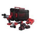 Milwaukee aku bušilica M18FPD2 + aku brusilica M18FSAG125X 2x5.0Ah + 1x5.5Ah + punjač + 2 kofera, Set alata