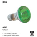 HL R63 60W E27 color Reflektnasijalica green