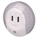 Nocnog svetla sa senzorom i USB portom 230VAC 50Hz 0.4W 1A/2