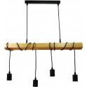 Viseca lampa Madeline 4xE27 drvo/crna