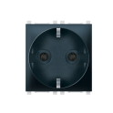Prikljucnica dvop. nerastavnaEXP sa poklopcem 2M. crna soft