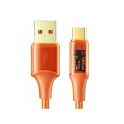 MCDODO CA-2093 KABL 6A, USB-A na TIP-C, DUŽINA 1.8m, ORANŽ, Transparent