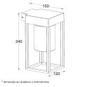 SPOLJNA ZIDNA LAMPA 1XE27 A3703 ANTRACIT BBLINK