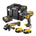 DeWalt DCK2020P2T Akumulatorski set alata DCD791 + DCG405, 18V 2x5,0 Ah + TSTAK kofer