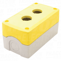 Sastavljeno kuc. za tasteri zuto 2d=22.5. IP65. 2×PG-13.5