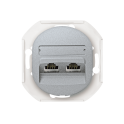 E615S.S Prikljucnica komunik.bez maske EON 2xRJ45 Cat 6 FTP