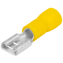 Izol. prikljucna naticna uticnica mesing zuta6.3×0.8mm. 6mm2