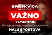 Koncert Breskvice premešta se u Halu sportova