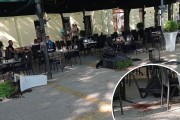 Alkoholisani "lokalac" napao Tunišane u centru grada, krvavi tragovi u isprevrtanoj bašti kafića