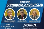 Tribina o korupciji i javnim finansijama sutra na Ekonomskom fakultetu