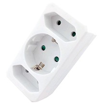 Razvodnik sa 3 uticnice (1 uzemljena 2 Euro)