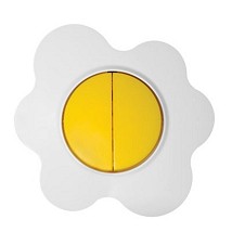 Serijska sklopka 10AX/250V jaje na oko zuto beli bezvij. vez