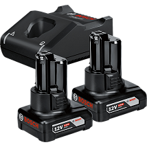 Bosch 2 x akumulator GBA 12V 6,0 Ah + punjač GAL 12V-40,  starter set