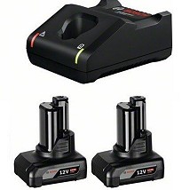 Bosch 2 x akumulator GBA 12V 6,0 Ah + punjač GAL 12V-40,  starter set