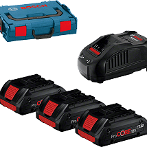 Bosch Starter set 3 x 18V ProCORE 4,0Ah + GAL 1880 CV + L-Boxx 102