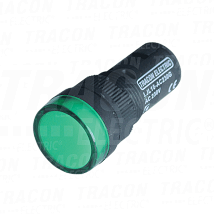 Sig. lampa sa LED diodom zelena24V AC/DC. d=16mm