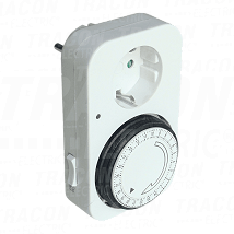 Uklopni sat sa utikacem dnevni elektromeh.230V. 16A. IP20
