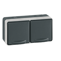 PROTECTA Priklj. dvop. dvostr. hor.NF IP55 tamno siva premos