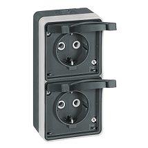 PROTECTA prikljucnica dvopolna dvostruka vert. premoscenIP55