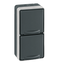 PROTECTA priklj. dvop.dvostr. vert. NF IP55 tamno siva