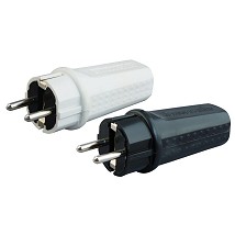 Dvopolni utikac crni guma masivni tehno elektro