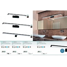 ZIDNA LED LAMPA ZA KUPATILO 11W CRNA PANDELLA 2 60CM 99731 IP44 EGLO