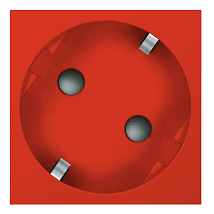 Prikljucnica kosa ALING 45sa zastitom crvena