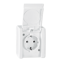 POWER Prikljucnica dvopolna bela IP44 PVC 16A 250V porcelan