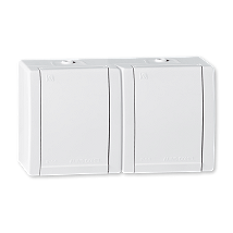 POWER Prikljucnica dvopolna dvostruka polikarbonat bela h.